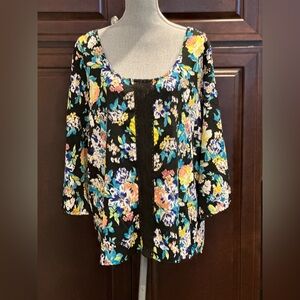 New NWT True Destiny floral blouse top shirt size 2X XXL